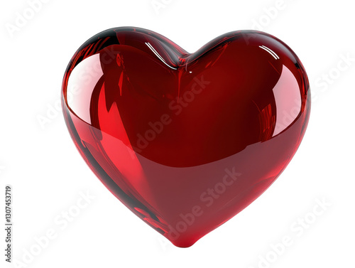 Isolated Red Glass Heart