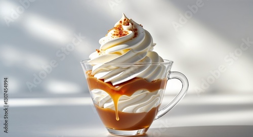 Caramel and Whipped Cream Dessert in a Cup.