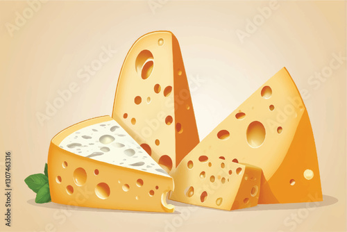 Piece of delicious cheese cut out