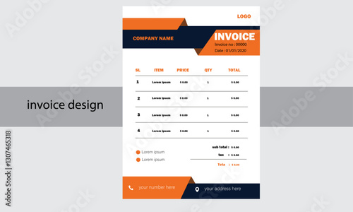 corporate minimal business invoice design template 