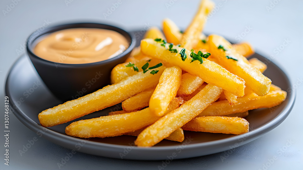 Crispy Golden French Fries with Creamy Dip Crispy Golden French Fries with Creamy Dip