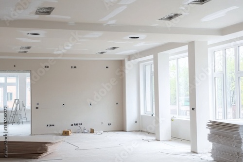 Complete gypsum wall construction project in residential apartments.