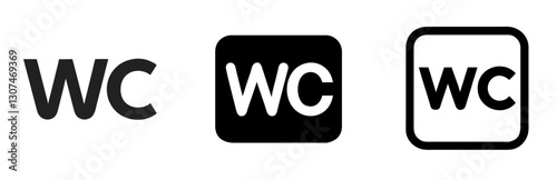 Various Styles of WC Restroom Symbols Illustration