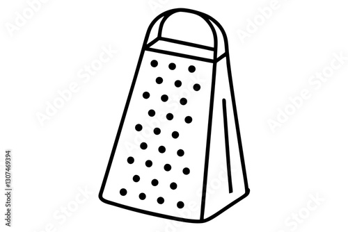 Abstract Grater Line Drawing Vector for Culinary Themes

