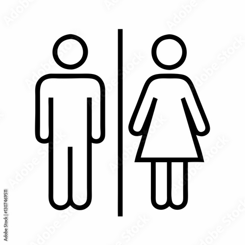 Male and Female Restroom Symbols Illustration