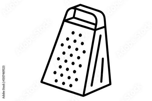 Abstract Grater Line Drawing Vector for Culinary Themes

