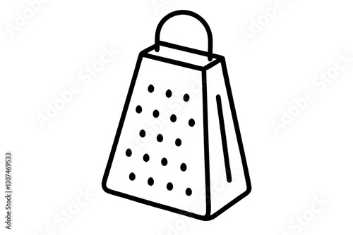 Abstract Grater Line Drawing Vector for Culinary Themes

