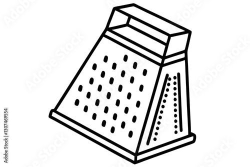 Abstract Grater Line Drawing Vector for Culinary Themes

