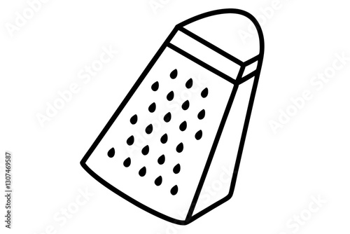 Abstract Grater Line Drawing Vector for Culinary Themes

