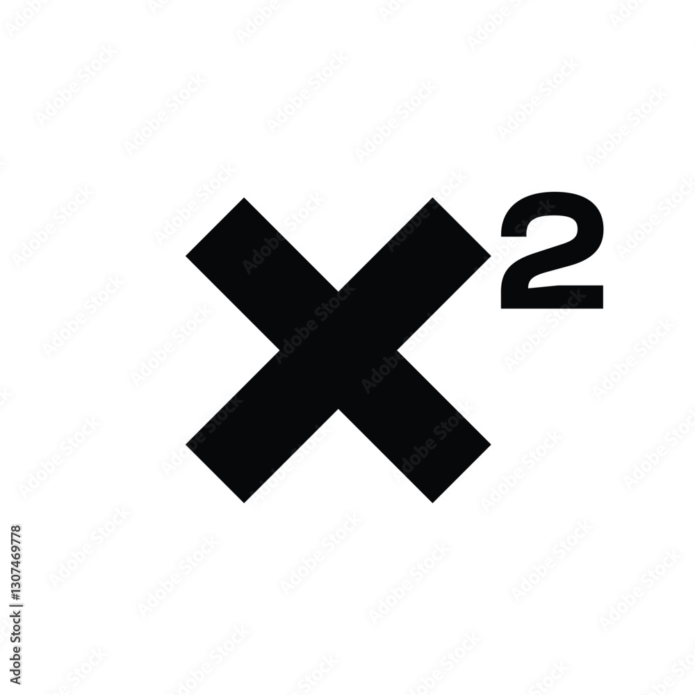 Obraz premium X2 Squared icon math symbol modern simple template