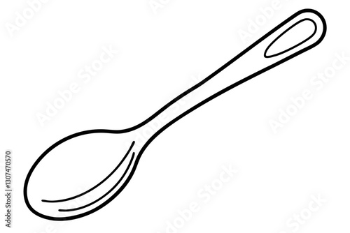 Abstract Wooden Spoon Outline Vector for Rustic Cooking Themes


