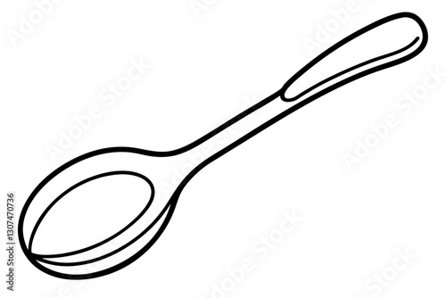 Abstract Wooden Spoon Outline Vector for Rustic Cooking Themes

