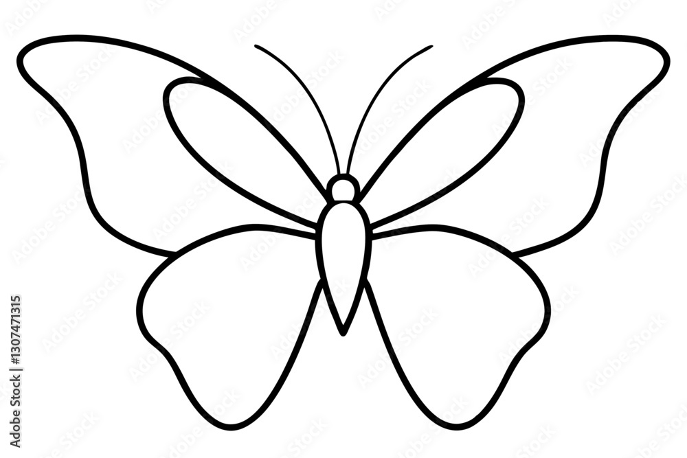 custom made wallpaper toronto digital"Delicate Line Drawing of a Butterfly for Nature and Art Designs"