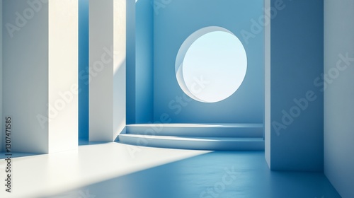 Soft Blue Airy Space with Diffused Light