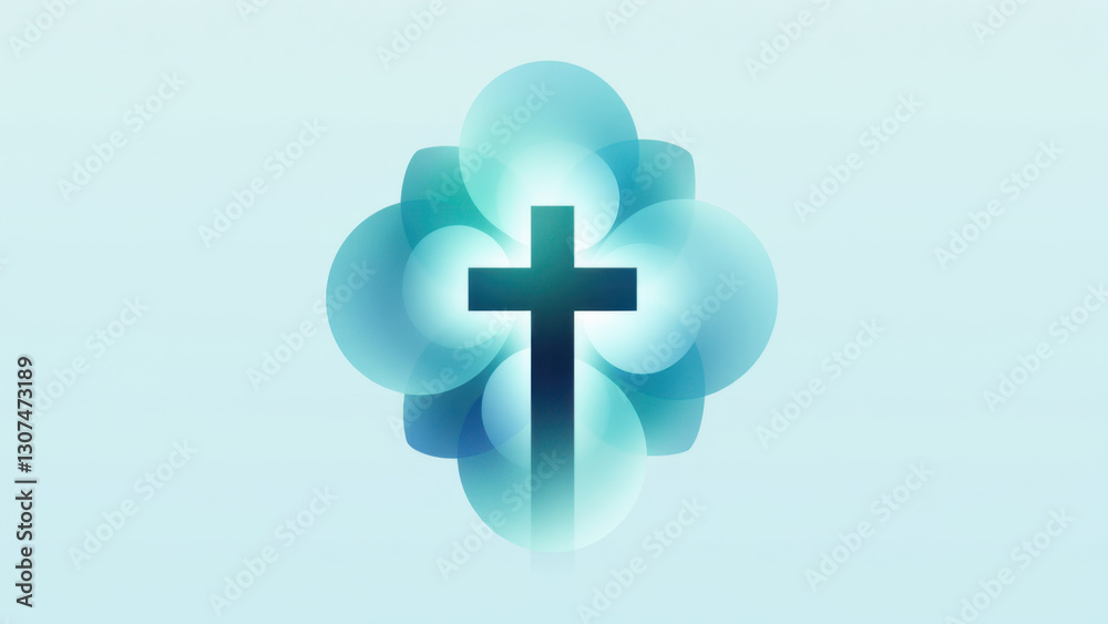 Obraz premium Christian symbol with a cross.