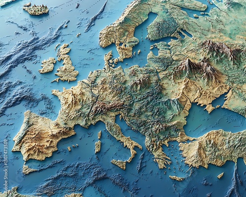 European Topographic Map photo