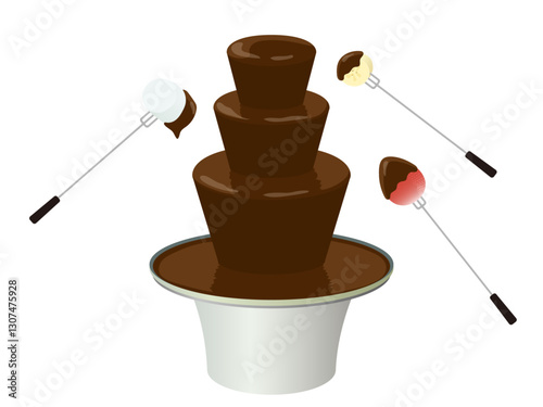チョコフォンデュのイラスト