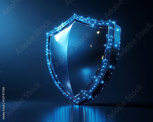 Futuristic Shield in Dark Blue Studio
