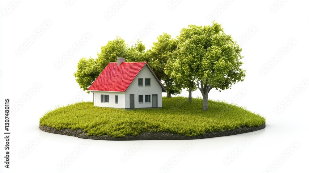 Charming small house on a private island, tranquil escape surrounded by trees secluded