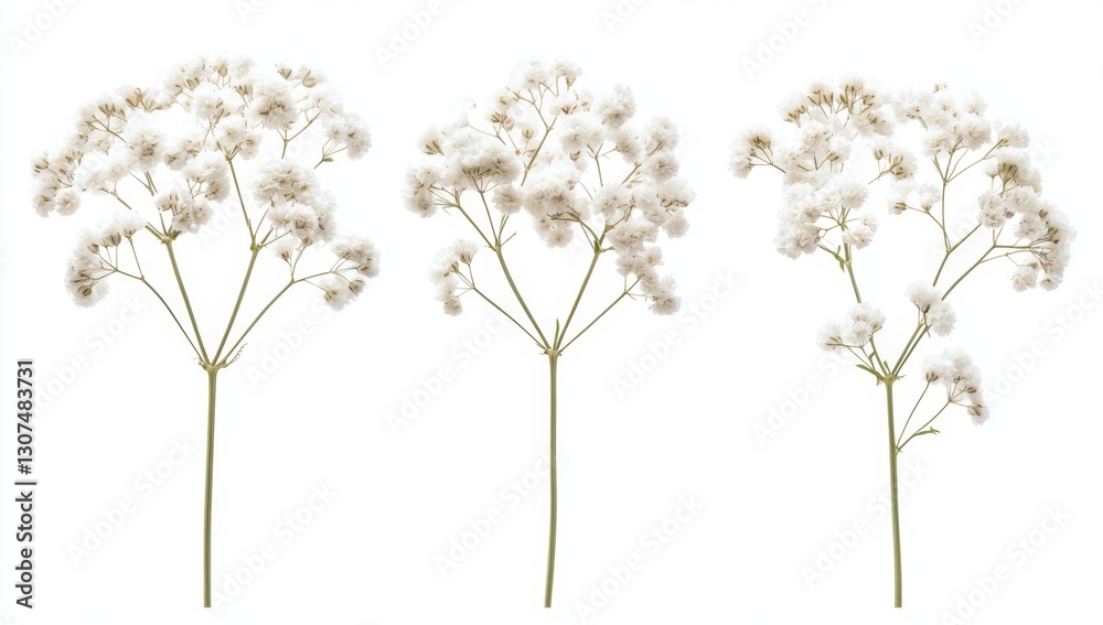 Fototapeta premium White Flowers Isolated on White Background