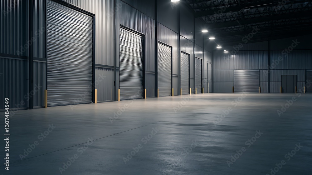 Close-up image of an industrial warehouse exterior showcasing architectural details and design elements.