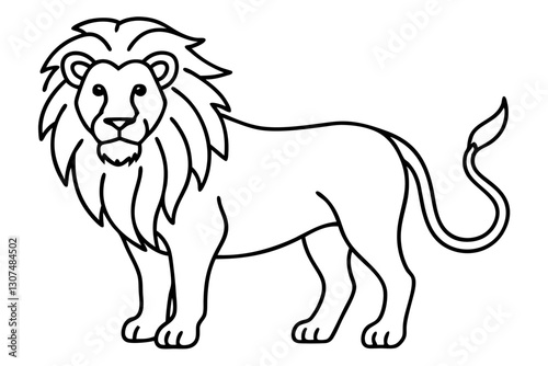 "Minimalist Lion Line Art for Wildlife and Safari Designs"


