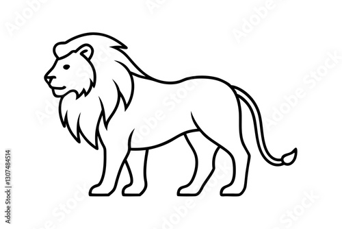 "Minimalist Lion Line Art for Wildlife and Safari Designs"


