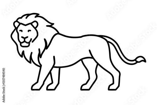 "Minimalist Lion Line Art for Wildlife and Safari Designs"

