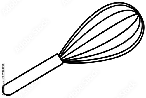 Minimalist Whisk Line Art for Baking and Kitchen Design

