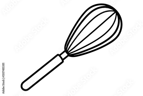 Minimalist Whisk Line Art for Baking and Kitchen Design

