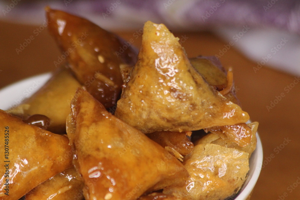 Moroccan Briwat or Briouat Close Up, Traditional Sweet Pastry Moroccan Briwat or Briouat Close Up, Traditional Sweet Pastry