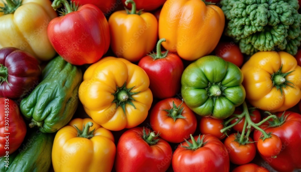 Organic vegetables are picked at peak ripeness, bursting with vibrant colors that signal an abundance of essential nutrients and antioxidants Organic vegetables are picked at peak ripeness, bursting with vibrant colors that signal an abundance of essential nutrients and antioxidants