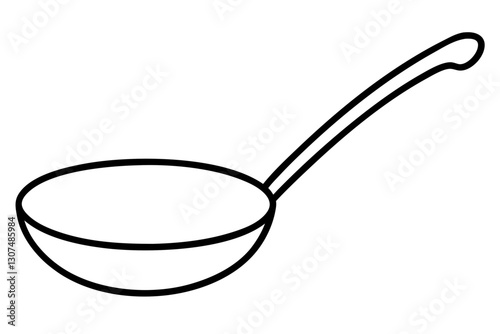 Minimalist Soup Ladle Outline Vector – Comfort Food Kitchen Icon

