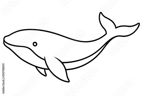 Minimalist Whale Line Art Vector – Ocean Conservation Illustration

