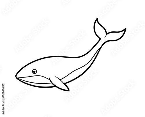 Minimalist Whale Line Art Vector – Ocean Conservation Illustration

