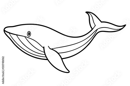 Minimalist Whale Line Art Vector – Ocean Conservation Illustration

