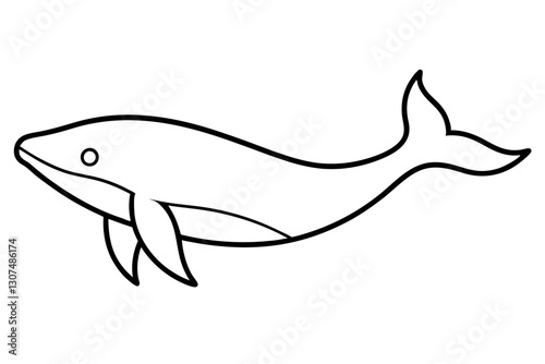Minimalist Whale Line Art Vector – Ocean Conservation Illustration

