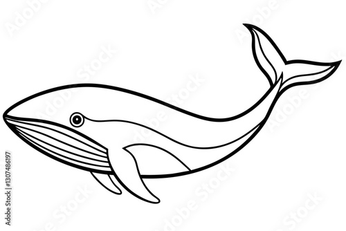 Minimalist Whale Line Art Vector – Ocean Conservation Illustration

