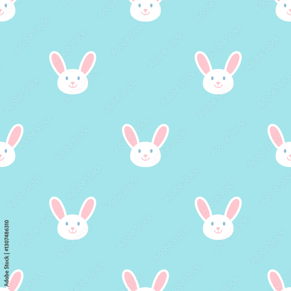 Seamless rabbit pattern featuring cute bunnies in soft pastel tones, perfect for creating custom fabric, wallpaper, and kids' designs Seamless rabbit pattern featuring cute bunnies in soft pastel tones, perfect for creating custom fabric, wallpaper, and kids' designs