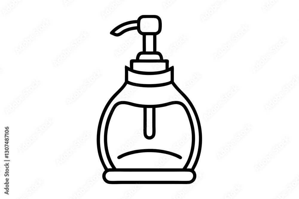 Obraz premium Soap Dispenser Line Art – Modern Kitchen & Bathroom Icon