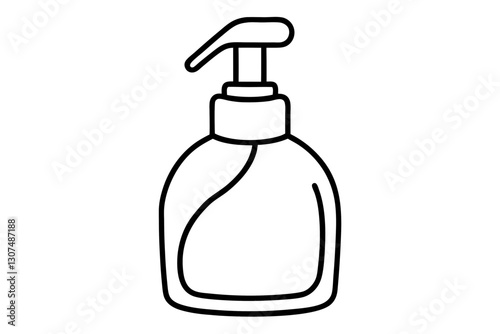 Soap Dispenser Line Art – Modern Kitchen & Bathroom Icon

