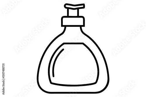 Minimal Line Drawing of Dish Soap Bottle for Home and Cleaning Design

