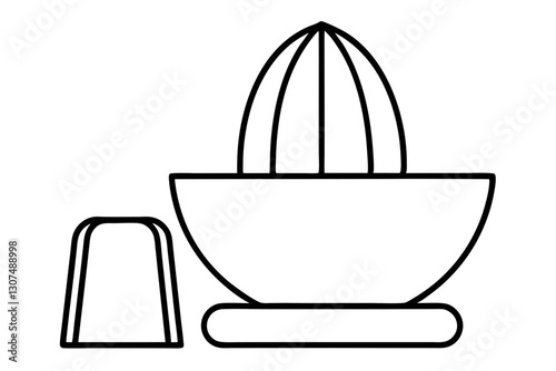 Simple Line Drawing of a Juicer – Fresh and Healthy Drink Illustration

