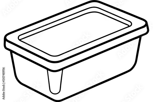 "Simple Outline of a Food Storage Container for Kitchen Use"

