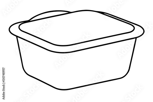 "Simple Outline of a Food Storage Container for Kitchen Use"

