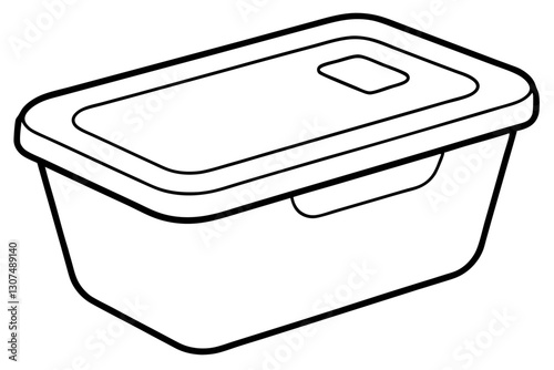 "Simple Outline of a Food Storage Container for Kitchen Use"

