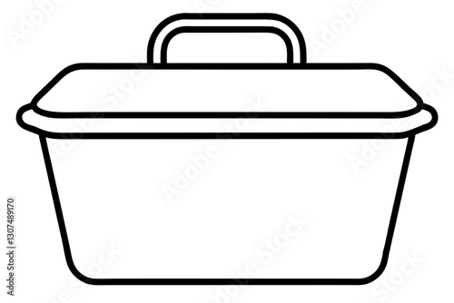"Simple Outline of a Food Storage Container for Kitchen Use"

