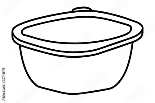 "Simple Outline of a Food Storage Container for Kitchen Use"

