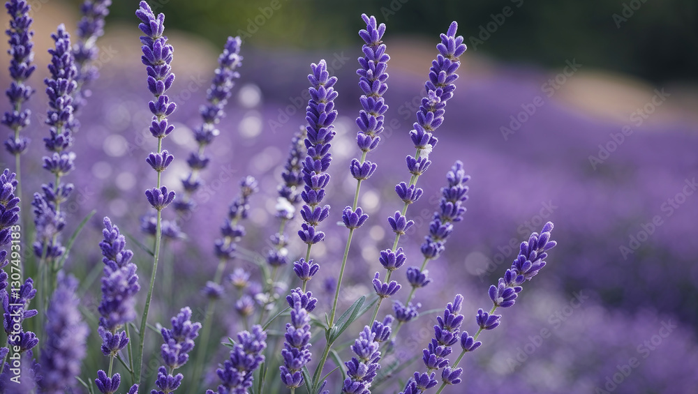Fototapeta premium Vibrant lavender field capturing nature's beauty