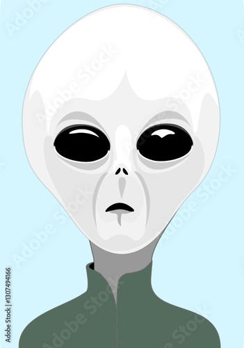 Ilustración de un alien gris